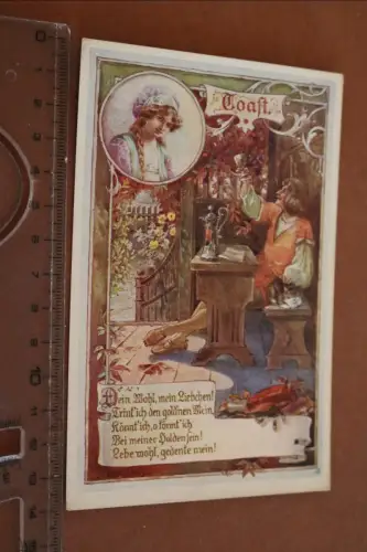 tolle alte Künstlerkarte Mann trinkt Wein - Ostmark, Bund deutscher Österreicher