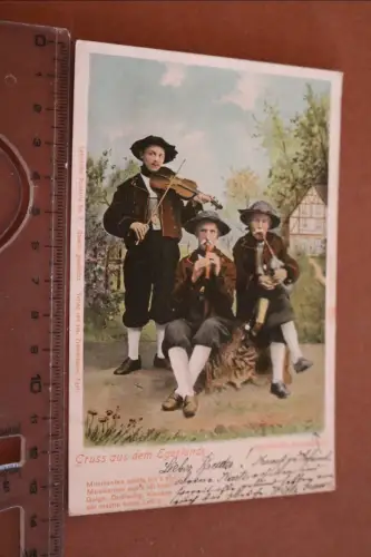 tolle alte Fotokarte - Musiker - Gruss aus dem Egerlande 1902