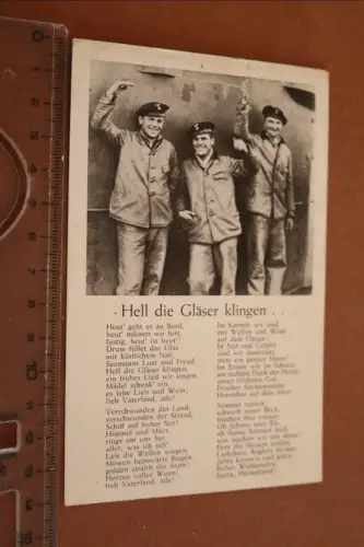 tolle alte Liedkarte Kriegsmarine - Hell die Gläser klingen 