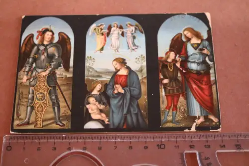 tolle alte Künstlerkarte -religiöse Figuren - Erzeengel Michael u.a. 1908