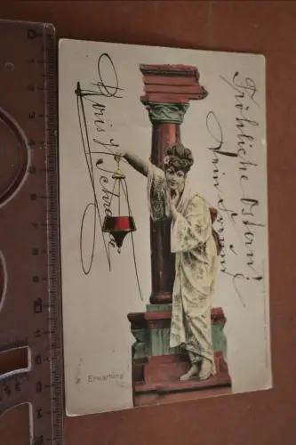 tolle alte Künstlerkarte - Plastik Erwartung - Moderne Kunst 1905 