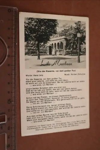 tolle alte Liedkarte - Lili Marleen - Vor der Kaserne, vor dem großen Tor  30-40