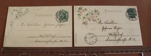 zwei tolle alte Prägekarte - DRGM 112137 - 1908