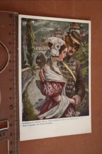 tolle alte Künstlerkarte Wohlfahrtskarte - Volkslieder in Bilder - Voll Zärtlich
