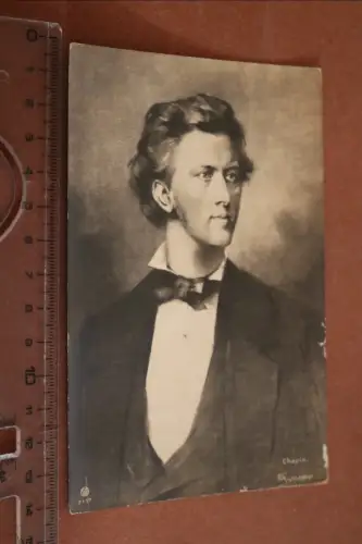 tolle alte Karte - Portrait polnischen Komponisten und Pianisten Frédéric Chopin