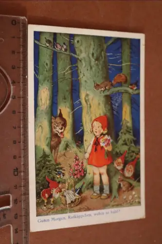 tolle alte Künstlerkarte - Märchenkarte - Rotkäppchen -  20-30er Jahre 
