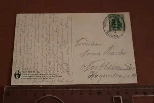 alte Karte  mit Bahnpost Stempel - Berlin - Magdeburg Zug 366  1916