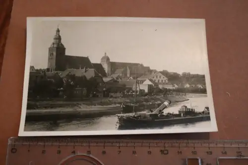 tolle alte Fotokarte - Gruß aus Havelberg - Fluss und Kirche 20-50er Jahre ?
