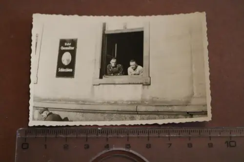 tolles altes Foto Soldaten Flöha - Werbung Echt Chemnitzer Schlossbiere 