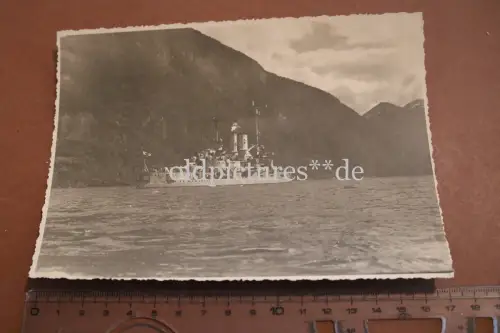 tolles altes großes Foto SMS Hessen ?? Merok, Geiranger Fjord, Norwegen 