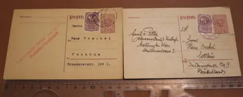 zwei alte Ganzsachen - Postkarten - Deutschösterreich  1920