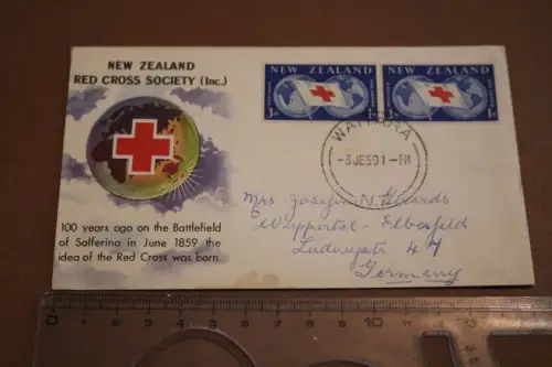 toller alter Umschlag Rotes Kreuz Neuseeland 1959 