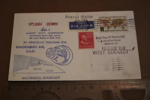 toller alter Umschlag Splash Down von Apollo 9  1969
