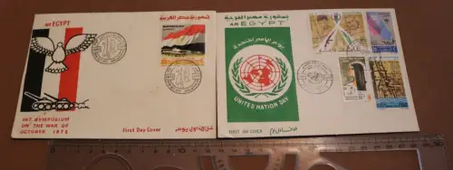 zwei alte Briefumschläge Ägypten 1975