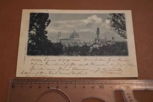 tolle alte Karte - Ansicht Firenze 1899