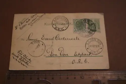alte Ganzsache - Postkarte - Österreich nach Südafrika S.O. Don Don  D.R.C: 1928
