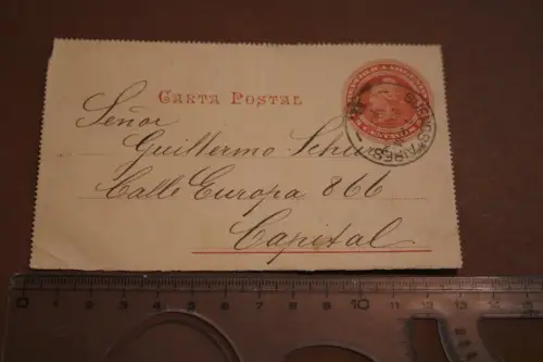 alte Ganzsache - Postkarte - Argentinien 5 Cent 1907