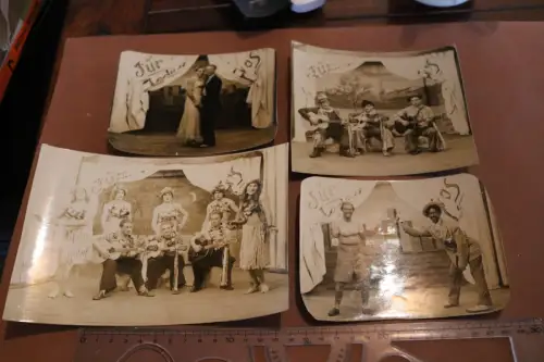 fünf alte Fotos  deutsche Kriegsgefangene ? Theater Vorstellung Virginia 1945 ??