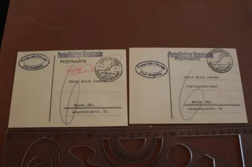 zwei alte Postkarten - Pfarramt Oberlungwitz 1934