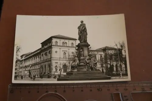 tolles altes Foto - MÜNCHEN WILHELMS GYMNASIUM MIT MAX MONUMENT STRASSEN ANSICHT