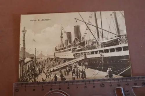 tolle alte Karte - Abfahrt der Stuttgart  Nordd. Lloyd Bremen - Feldpost 1940