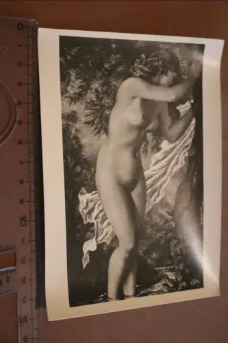 tolle alte Künstlerkarte - Akt-Portrait nackte Frau - HDK 506  Palmié Im Winde 