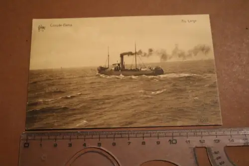 tolle alte Karte - Dampfschiff - Coxyde-Bains   Au Large 1930