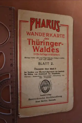 alte Pharus Wanderkarte des Thüringer Waldes Blatt 2 1910-20 ??