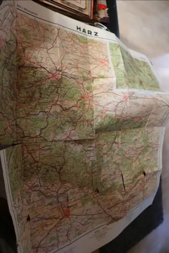 alte Spezialkarte - Harz 1:100000  VEB -  50-60er Jahre 