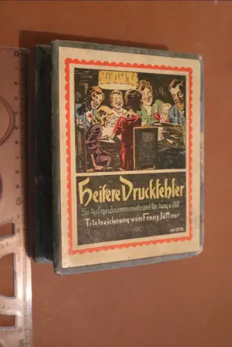tolles altes Gesellschaftsspiel - Heitere Druckfehler Zusammensetzspiel 30er Jah
