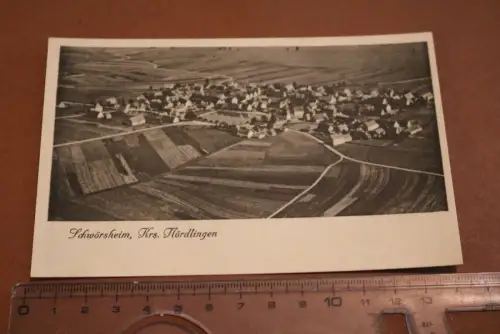 tolle alte Karte - Luftbild - Schwörsheim, Kreis Nördlingen 30-50er Jahre ?