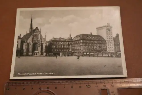 tolle alte Karte - Messestadt Leipzig - Karl Marx Platz - 60-70er jahre ?