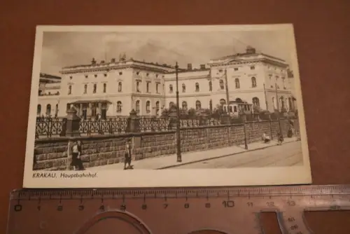tolle alte Karte - Krakau - Bahnhof   20-40er Jahre ?