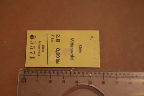 alte Fahrkarte - Klais - Mittenwald - 1967