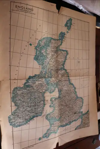 alte große Landkarte aus Zeitung - England  30-40er Jahre ???