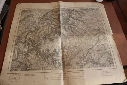 alte Landkarte Umdruckausgabe 524 Bernkastel - 1909 2.Komp. Telegraphen Bat. 3