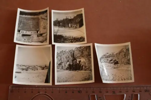 fünf alte Fotos Frankreich - Unterkünfte im Felsen - Soldaten Fort Douaumont ??