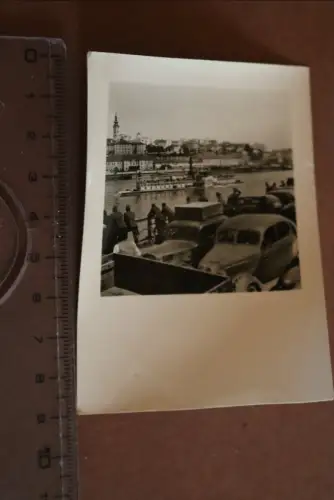 altes Foto - Soldaten PKW auf Schiff -  Raddampfer Avala Jugoslawien ????