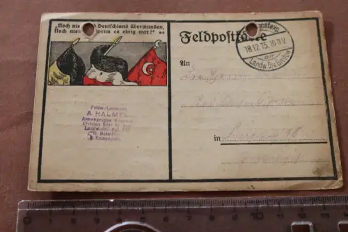 alte Feldpostkarte eines Feldw.Leutnants Armeegruppe Woyrsch 1915