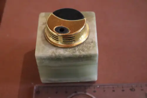 altes Tischfeuerzeug Gasbefüllung mit Marmorsockel ??? - 60-70er Jahre ?