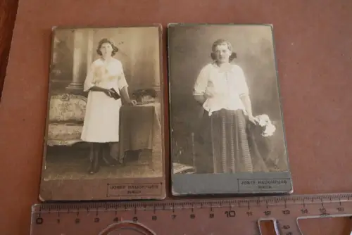 zwei alte CDV Fotos - Portraits hübsche Frauen aus Bensen 