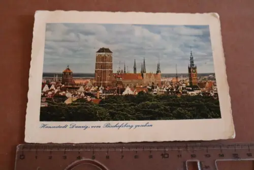 tolle alte Karte - Hansestadt Danzig vom Bischofsberg gesehen 1944 Domäne Artsch