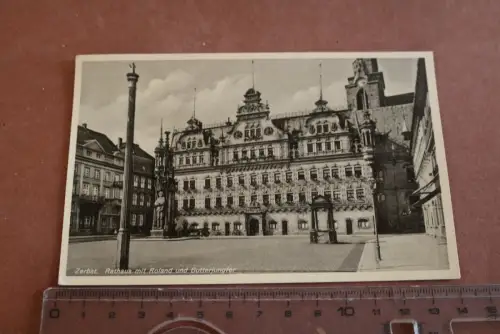 tolle alte Karte - Zerbst - Rathaus mit Roland und Butterjungfer 1936