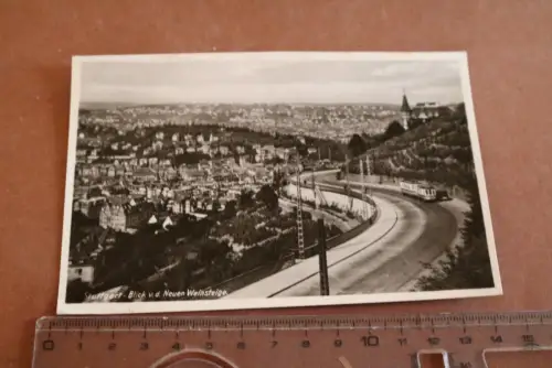 tolle alte Karte - Stuttgart Blick v.d. Neuen Weinsteige  1939