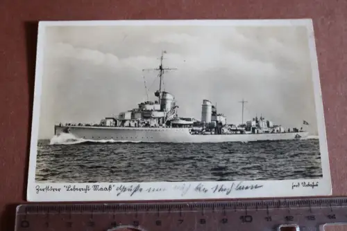 tolle alte Karte - Zerstörer  Leberecht Maaß  1942
