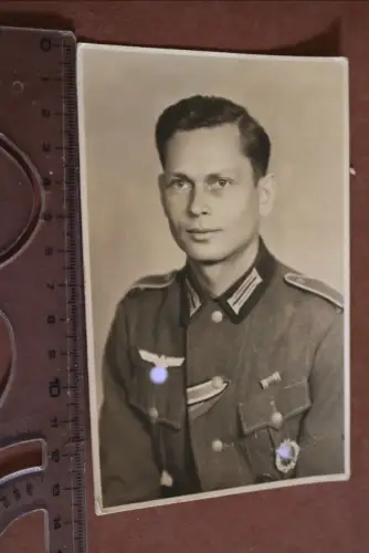 tolles altes Foto - Portait Soldat EK II, ISA -  Langfuhr Danzig 