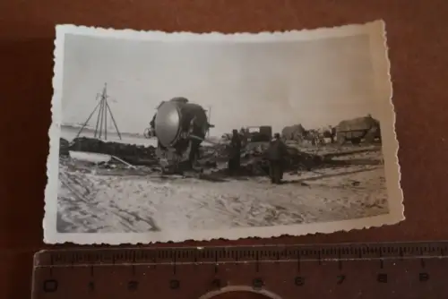 altes Foto - Flakscheinwerfer - Russland - Pferdefuhrwerke 