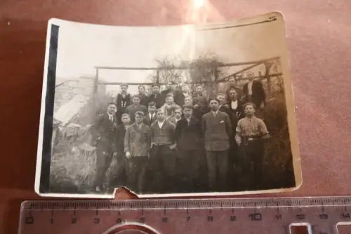 tolles altes Foto - Schulklasse Knaben, Bauhandwerk ?? 1920-40 ?
