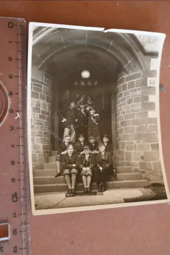 tolles altes Foto - Gruppe Studenten am Eingang  Giessen - 1910-20 