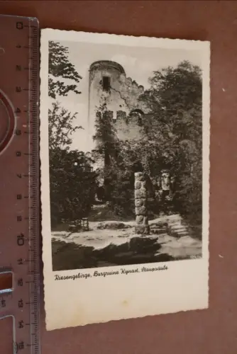 tolle alte Karte - Riesengebirge Burgruine Kynast  1939